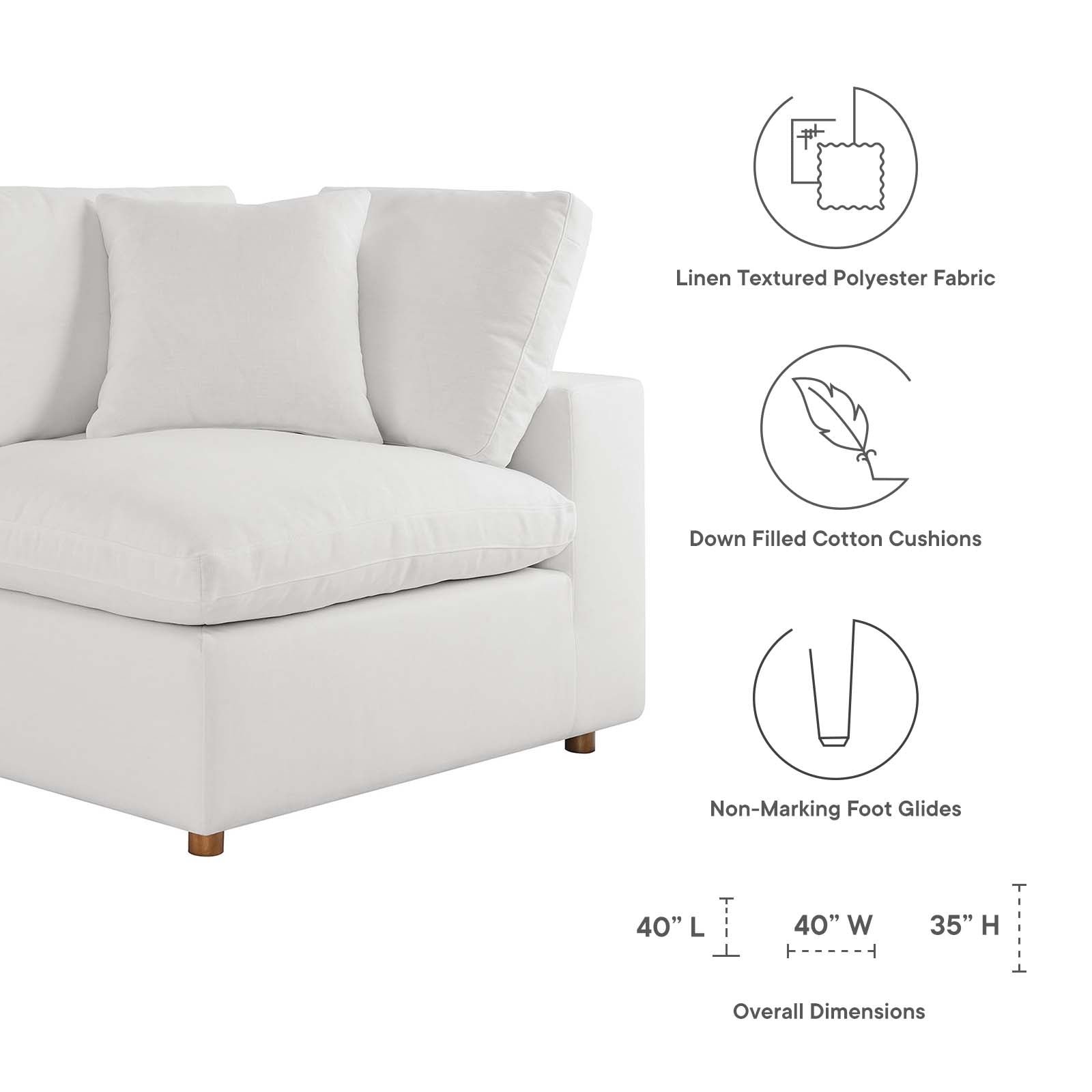 Commix 7-Piece Down Filled Overstuffed Sectional Sofa by Modway