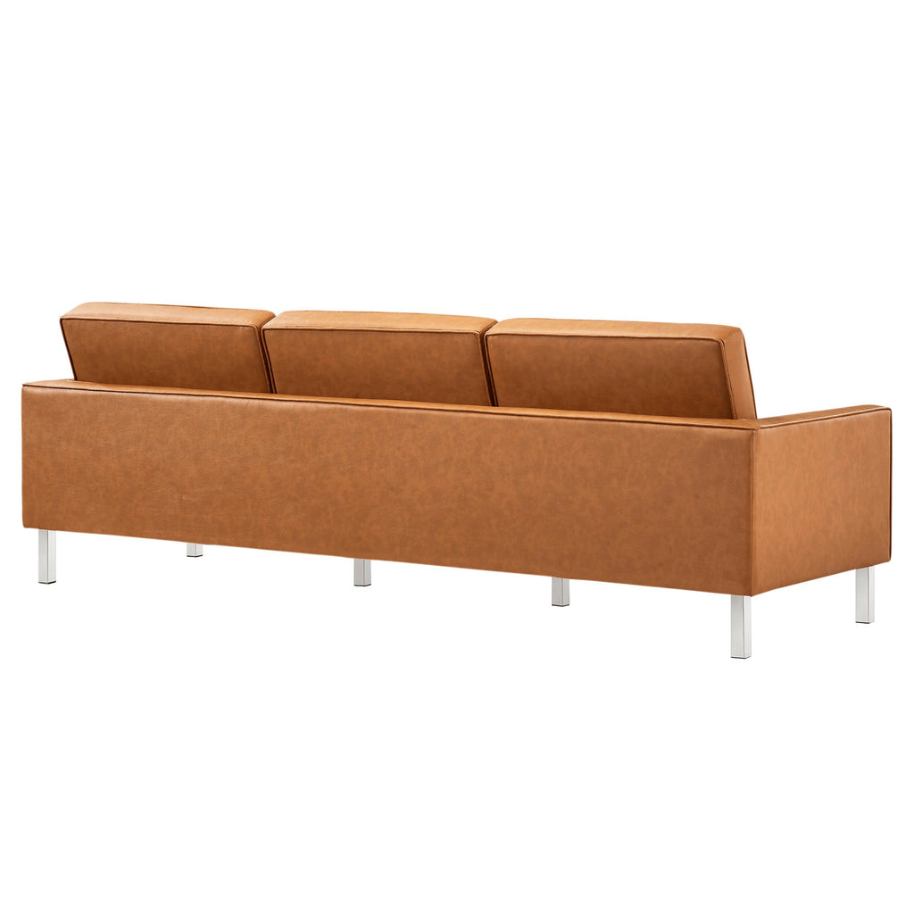 Loft Tufted Vegan Leather Sofa by Modway