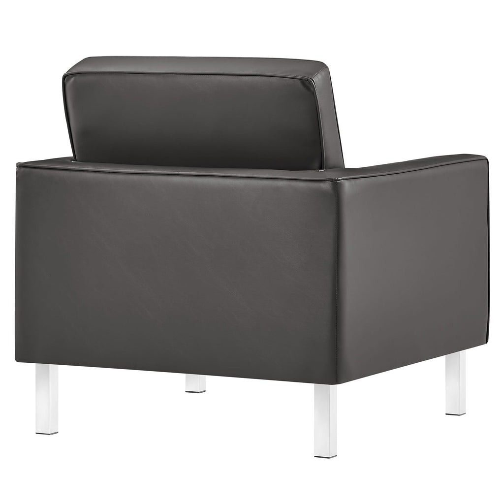 Loft Tufted Vegan Leather Armchair by Modway