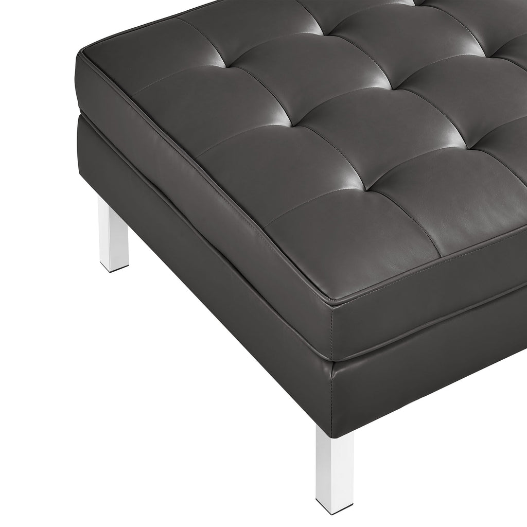 Loft Tufted Vegan Leather Sofa and Ottoman Set by Modway