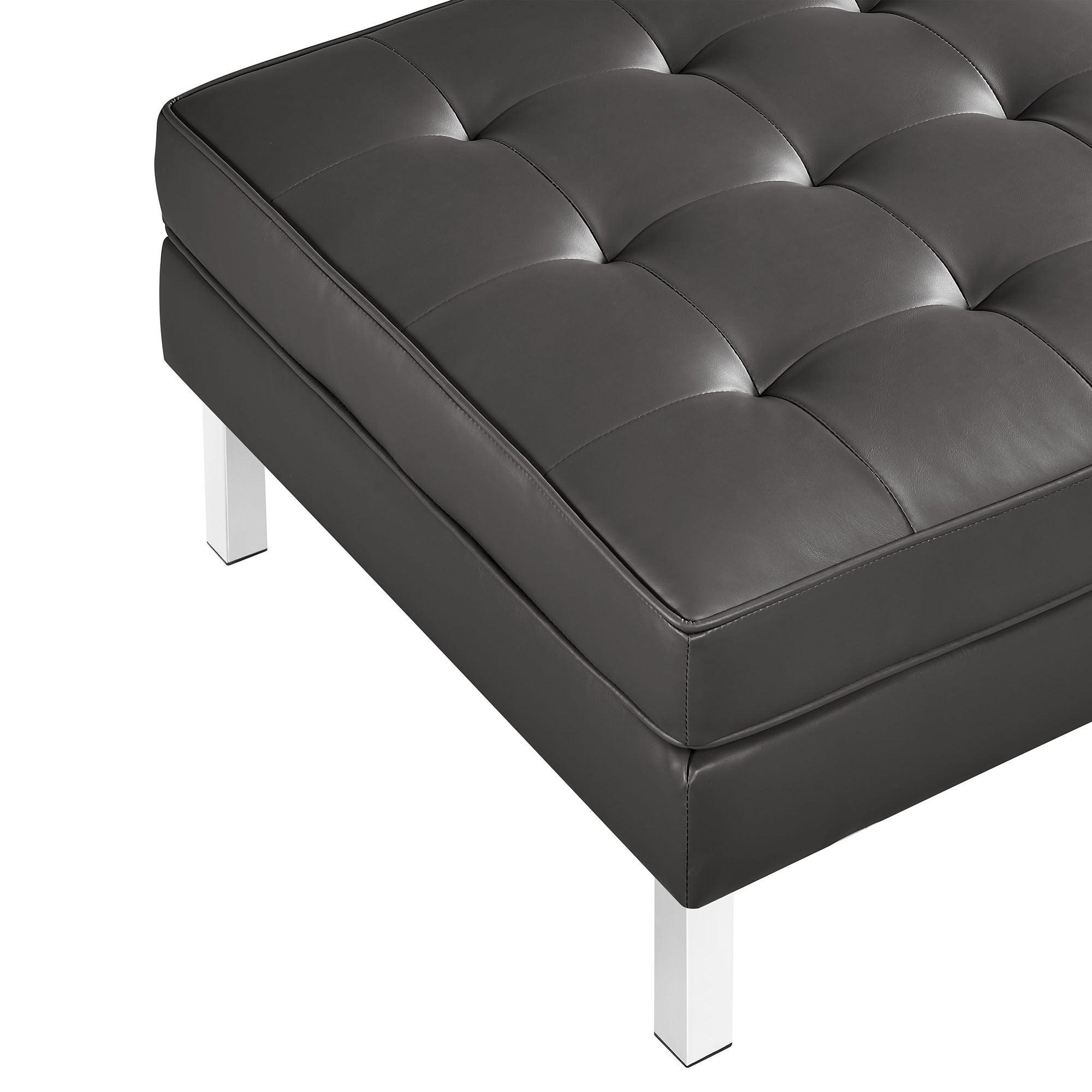 Loft Tufted Vegan Leather Sofa and Ottoman Set by Modway