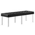 Loft Tufted Vegan Leather Bench by Modway