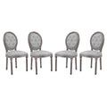 Arise Upholstered Fabric Dining Side Chair Set of 4 by Modway