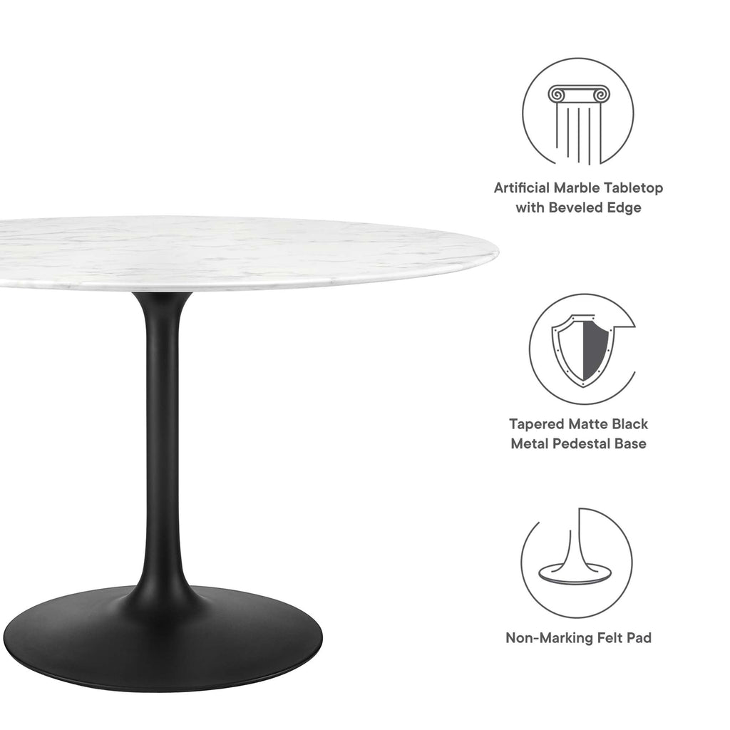 Lippa 48" Round Faux Marble Dining Table by Modway