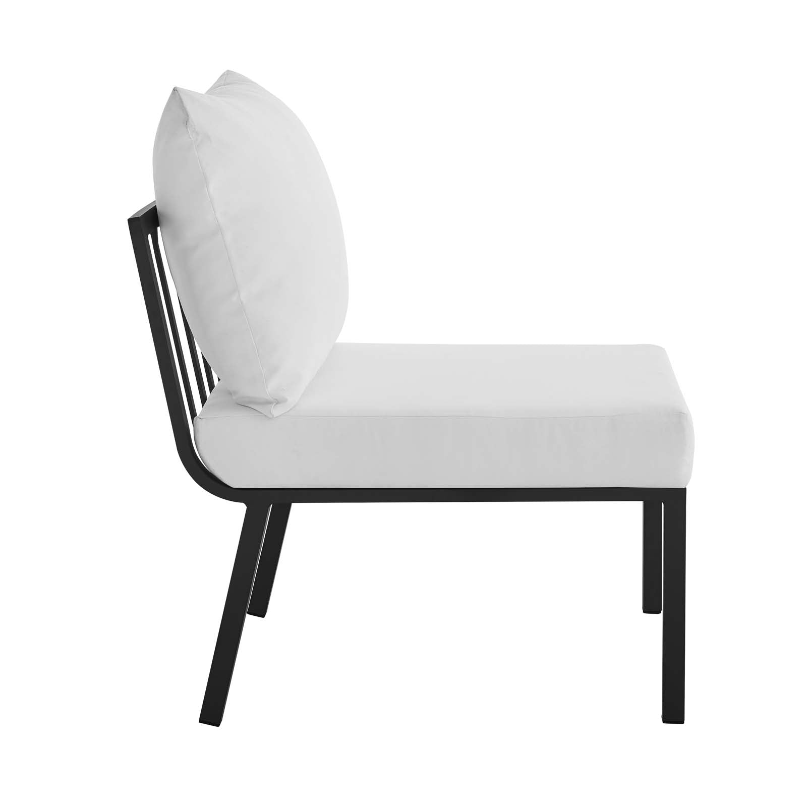 Riverside 4 Piece Outdoor Aluminum Set in Gray White