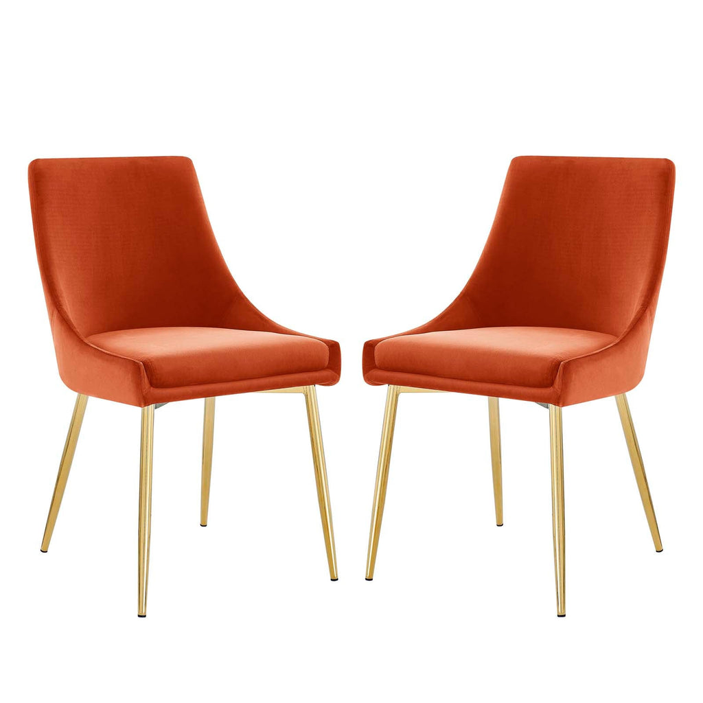 Viscount Performance Velvet Dining Chairs Set of 2 by Modway