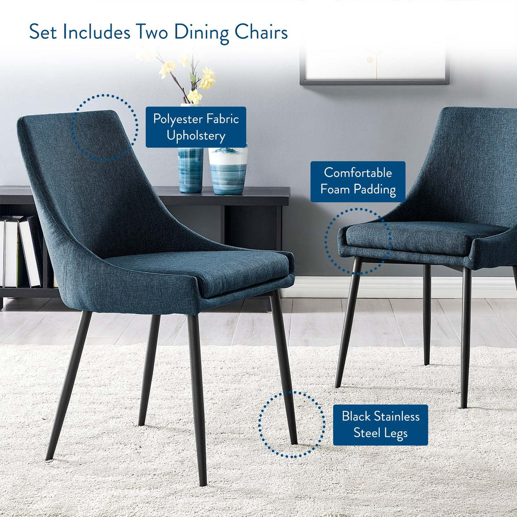 Viscount Upholstered Fabric Dining Chairs Set of 2 by Modway