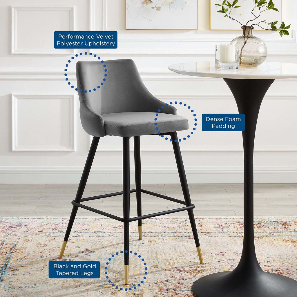 Adorn Performance Velvet Bar Stool by Modway