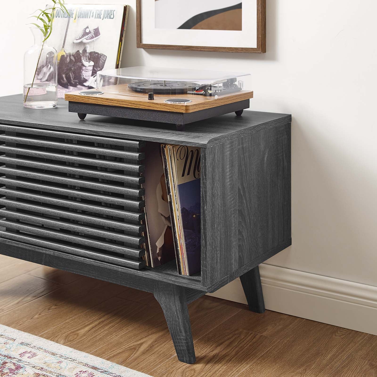Render Vinyl Record Display Stand by Modway