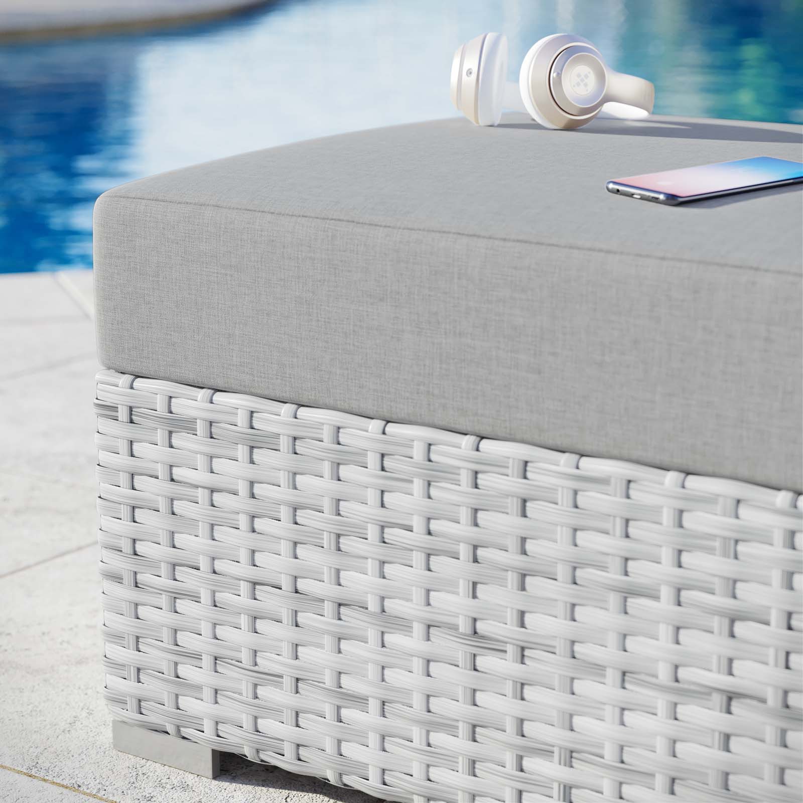 Convene Outdoor Patio Ottoman by Modway