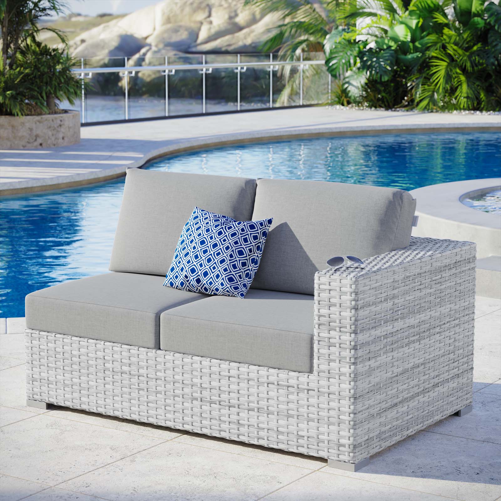 Convene Outdoor Patio Right-Arm Loveseat by Modway