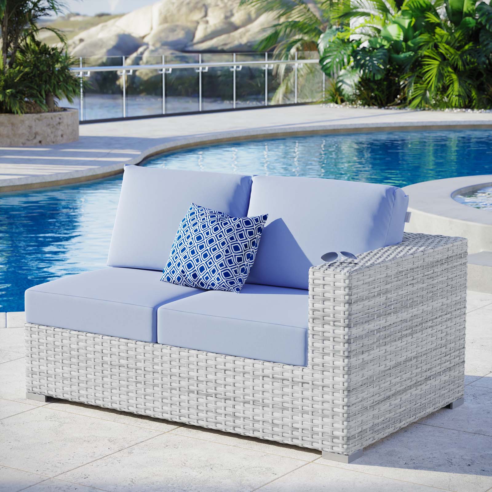 Convene Outdoor Patio Right-Arm Loveseat by Modway