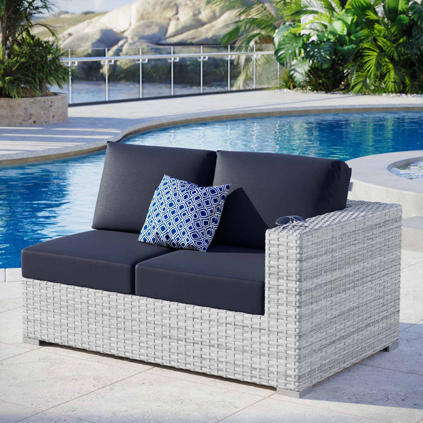 Convene Outdoor Patio Right-Arm Loveseat by Modway