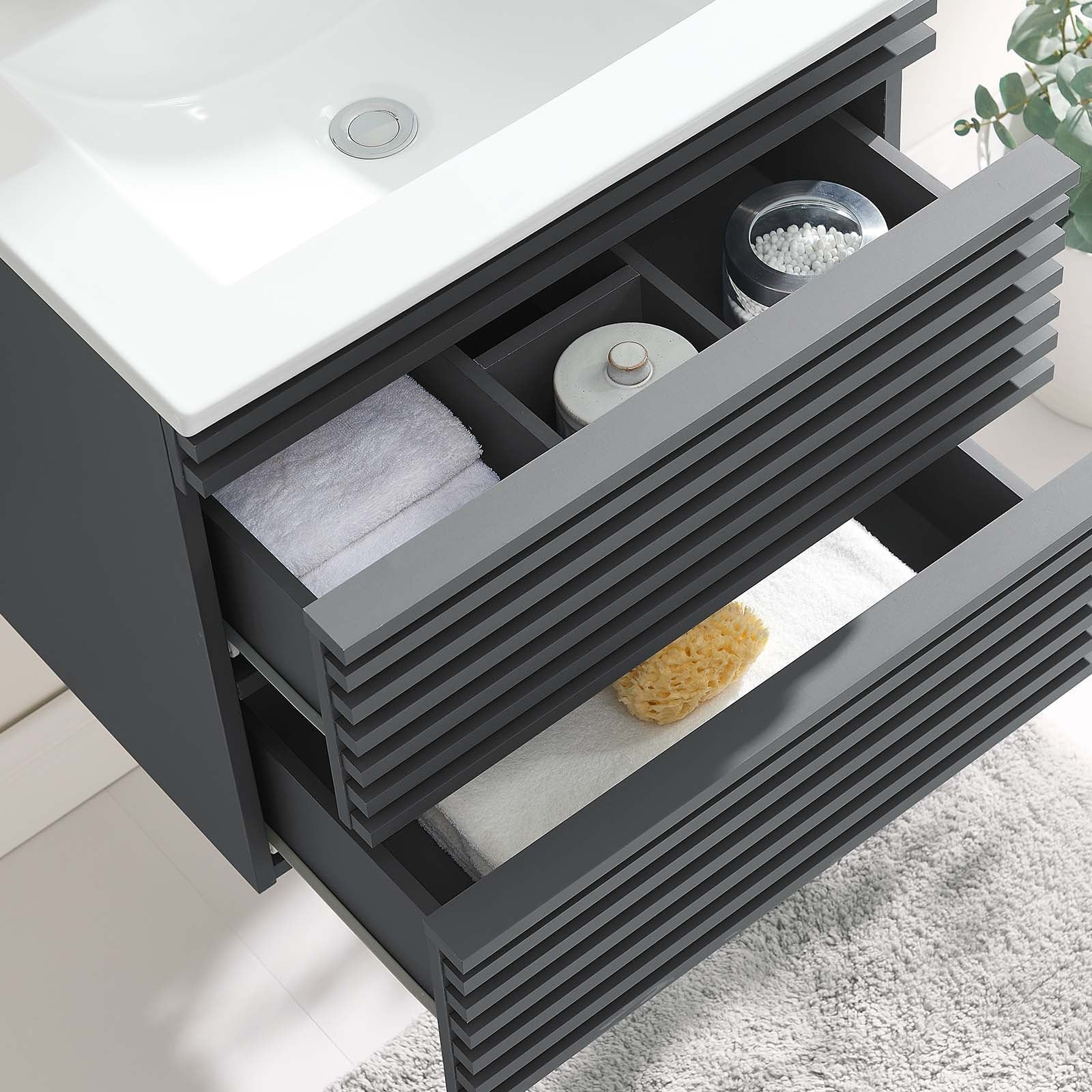 Render 24" Wall-Mount Bathroom Vanity by Modway