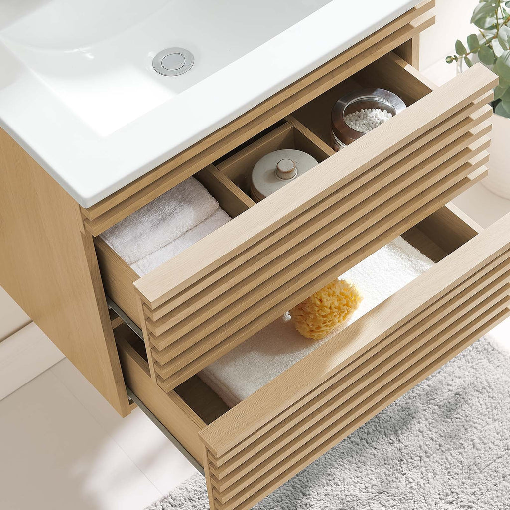 Render 24" Wall-Mount Bathroom Vanity by Modway