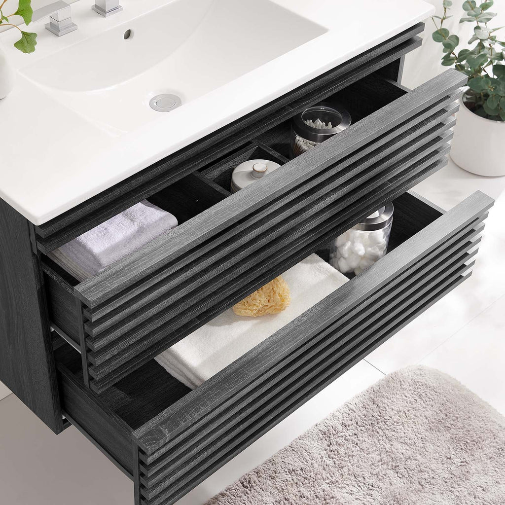 Render 36" Wall-Mount Bathroom Vanity by Modway