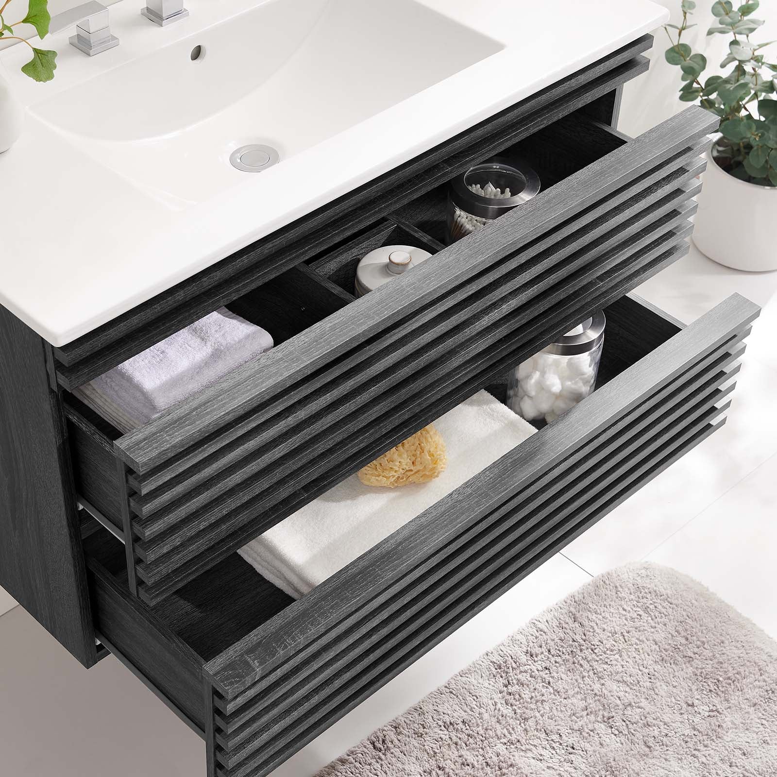 Render 36" Wall-Mount Bathroom Vanity by Modway