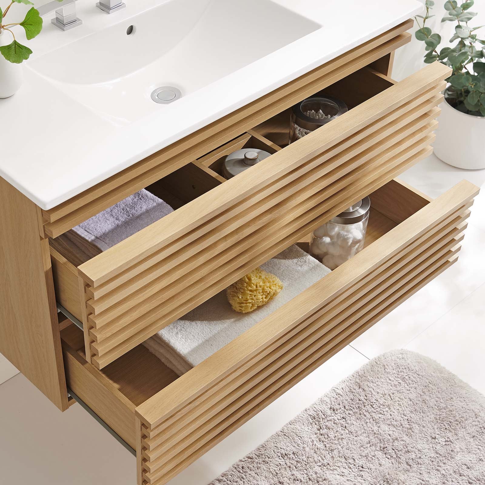 Render 36" Wall-Mount Bathroom Vanity by Modway