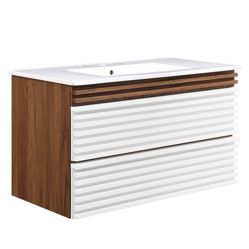 Render 36" Wall-Mount Bathroom Vanity by Modway