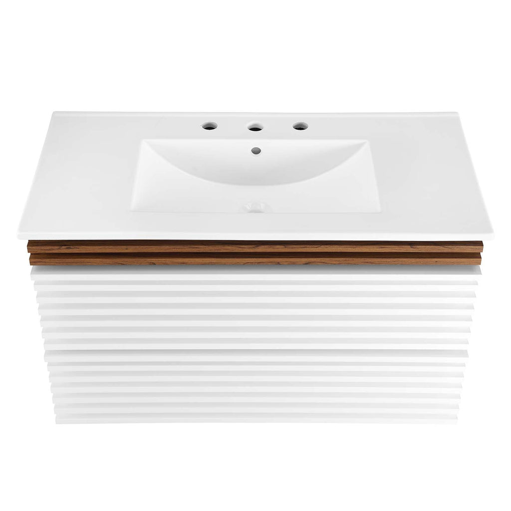 Render 36" Wall-Mount Bathroom Vanity by Modway