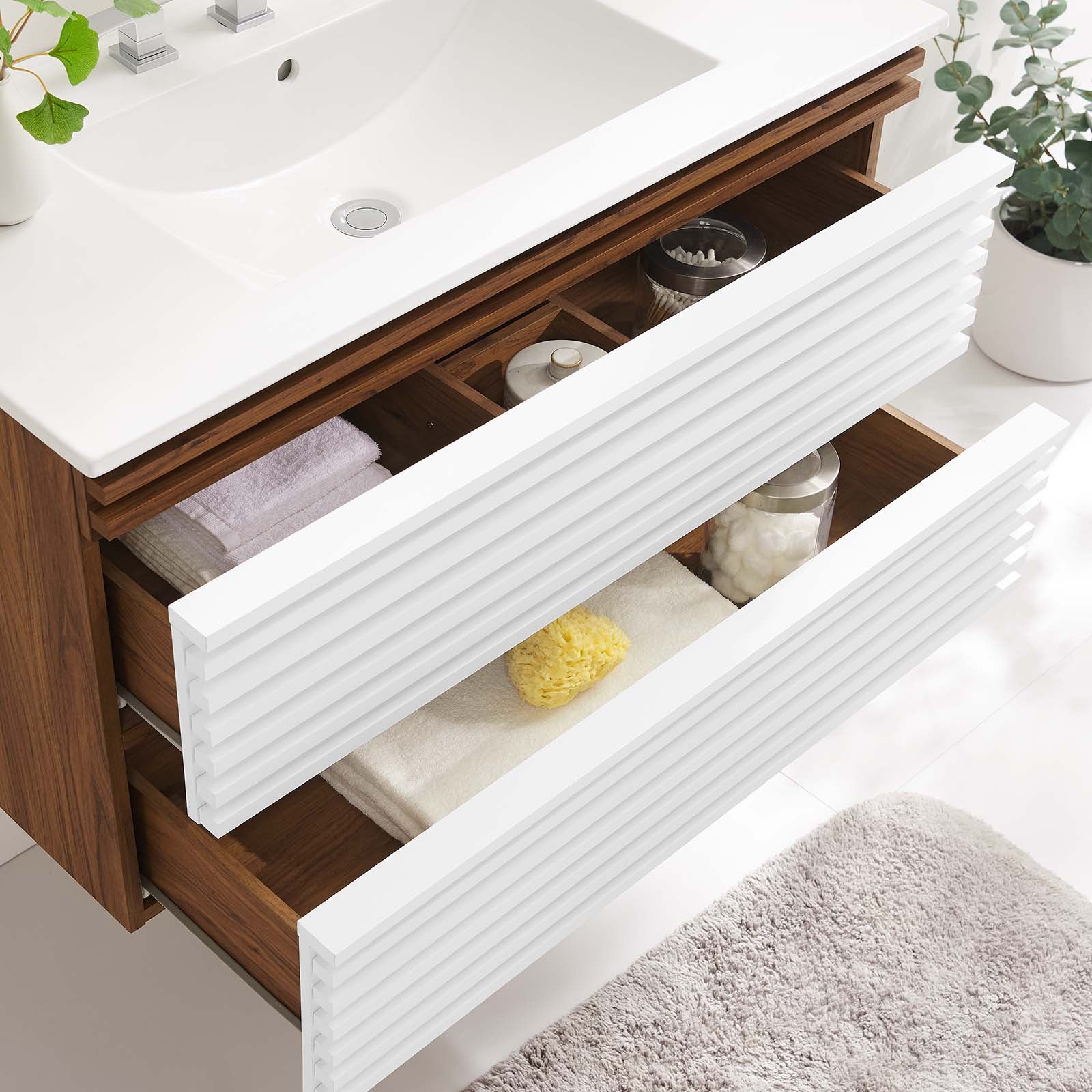 Render 36" Wall-Mount Bathroom Vanity by Modway