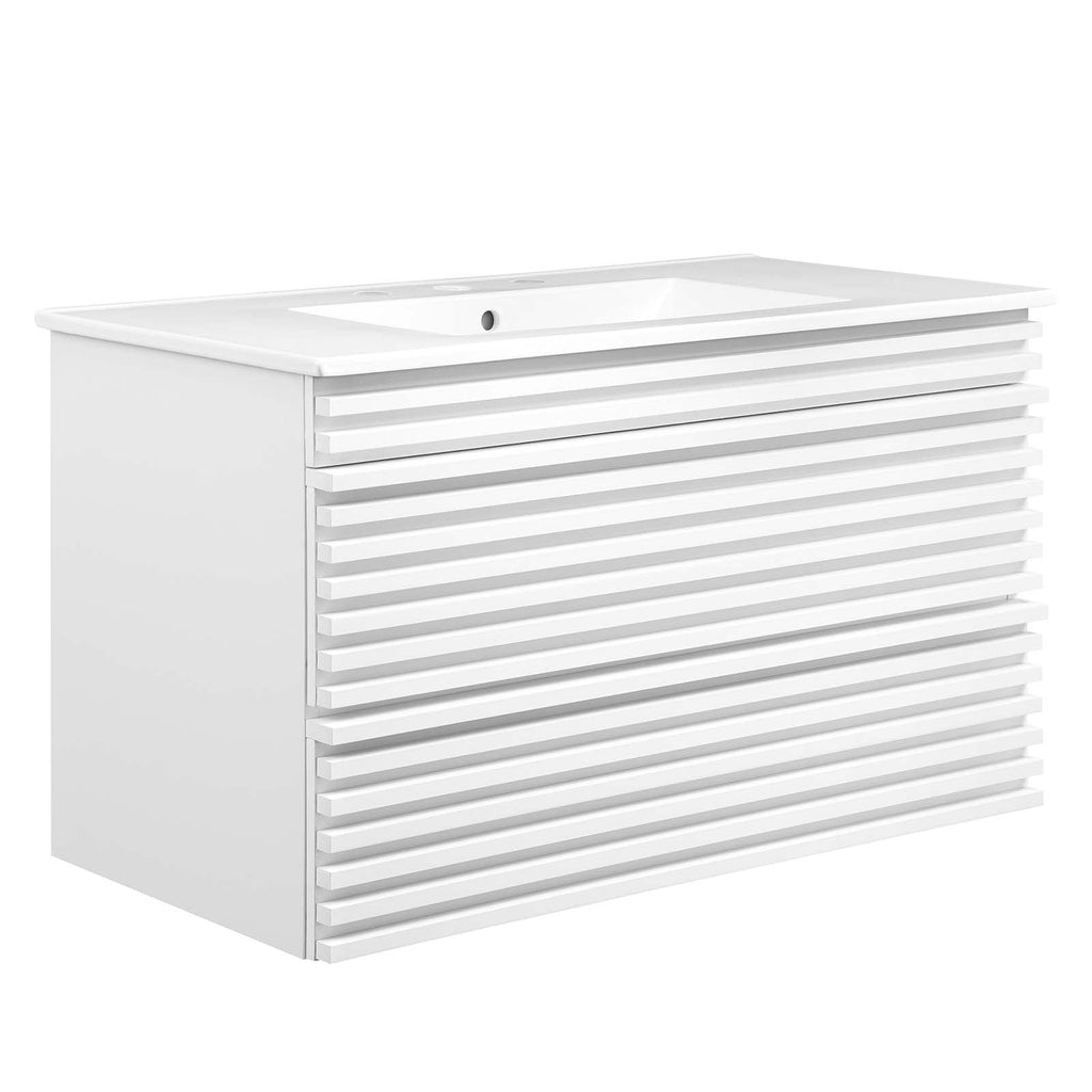 Render 36" Wall-Mount Bathroom Vanity by Modway