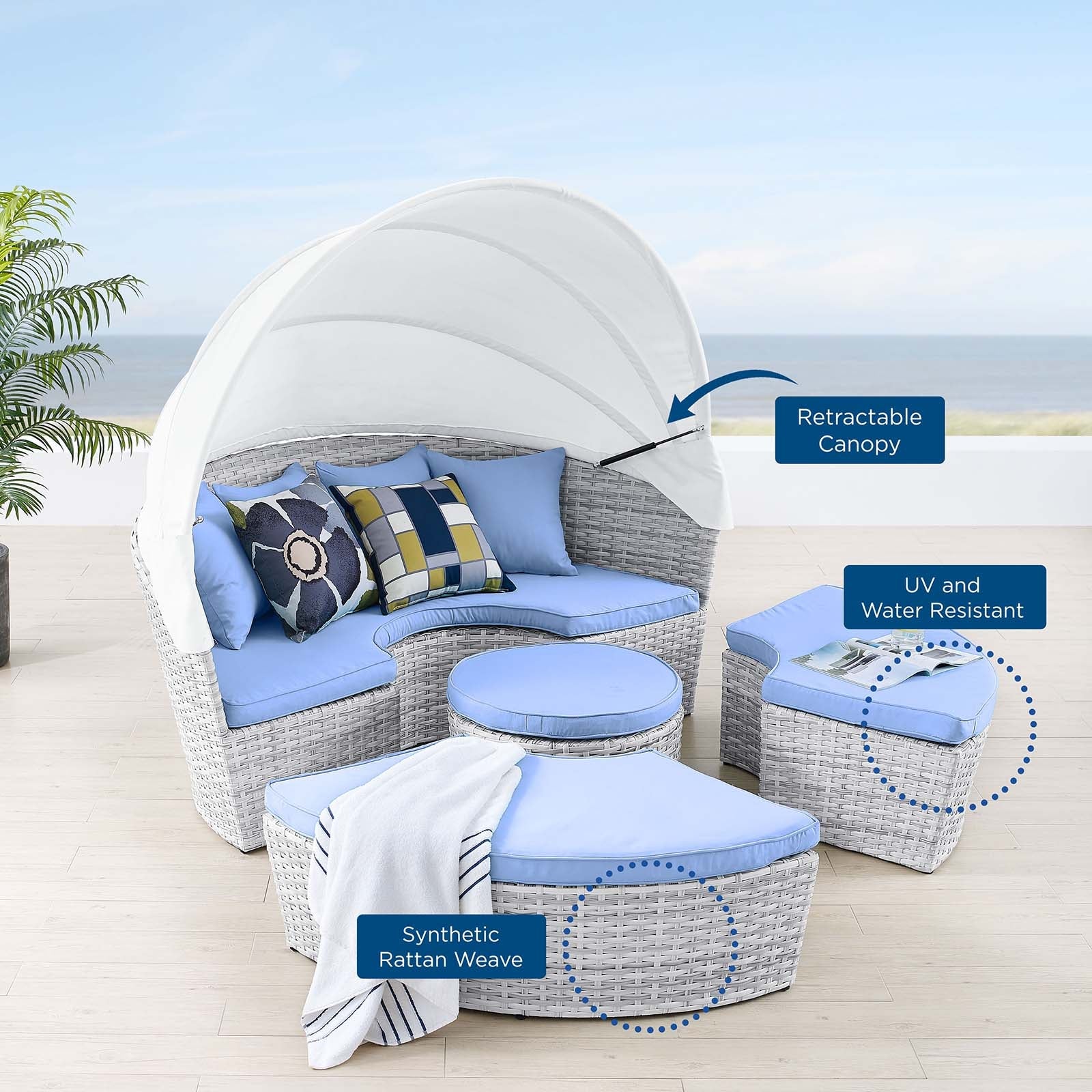 Scottsdale Canopy Outdoor Patio Daybed by Modway