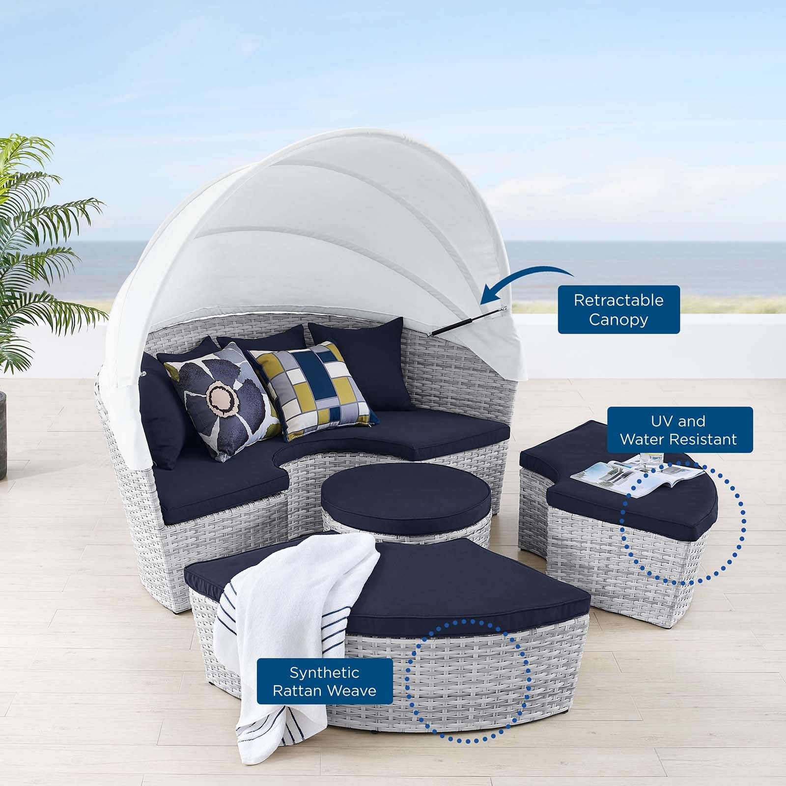 Scottsdale Canopy Outdoor Patio Daybed by Modway