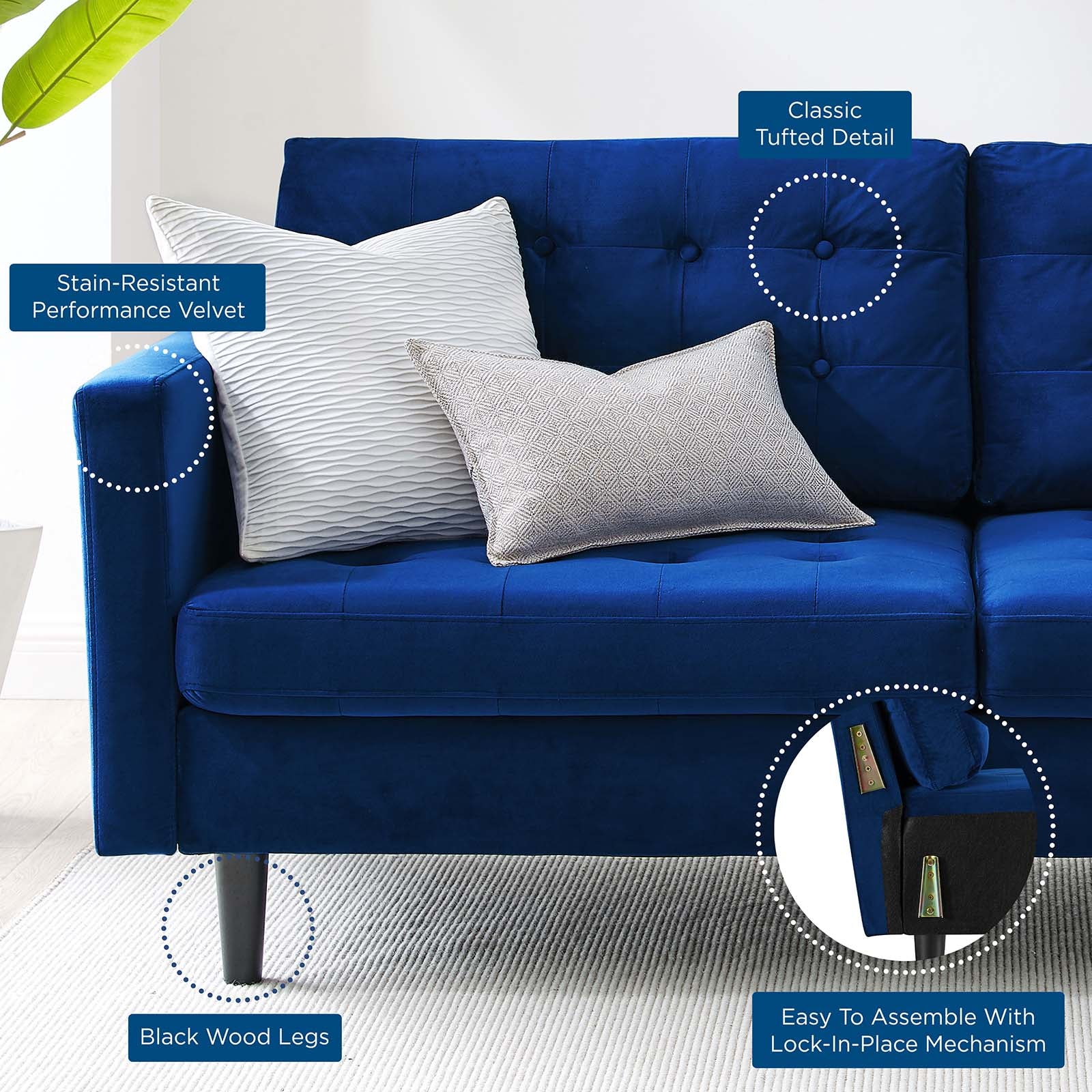 Exalt Tufted Performance Velvet Sofa by Modway