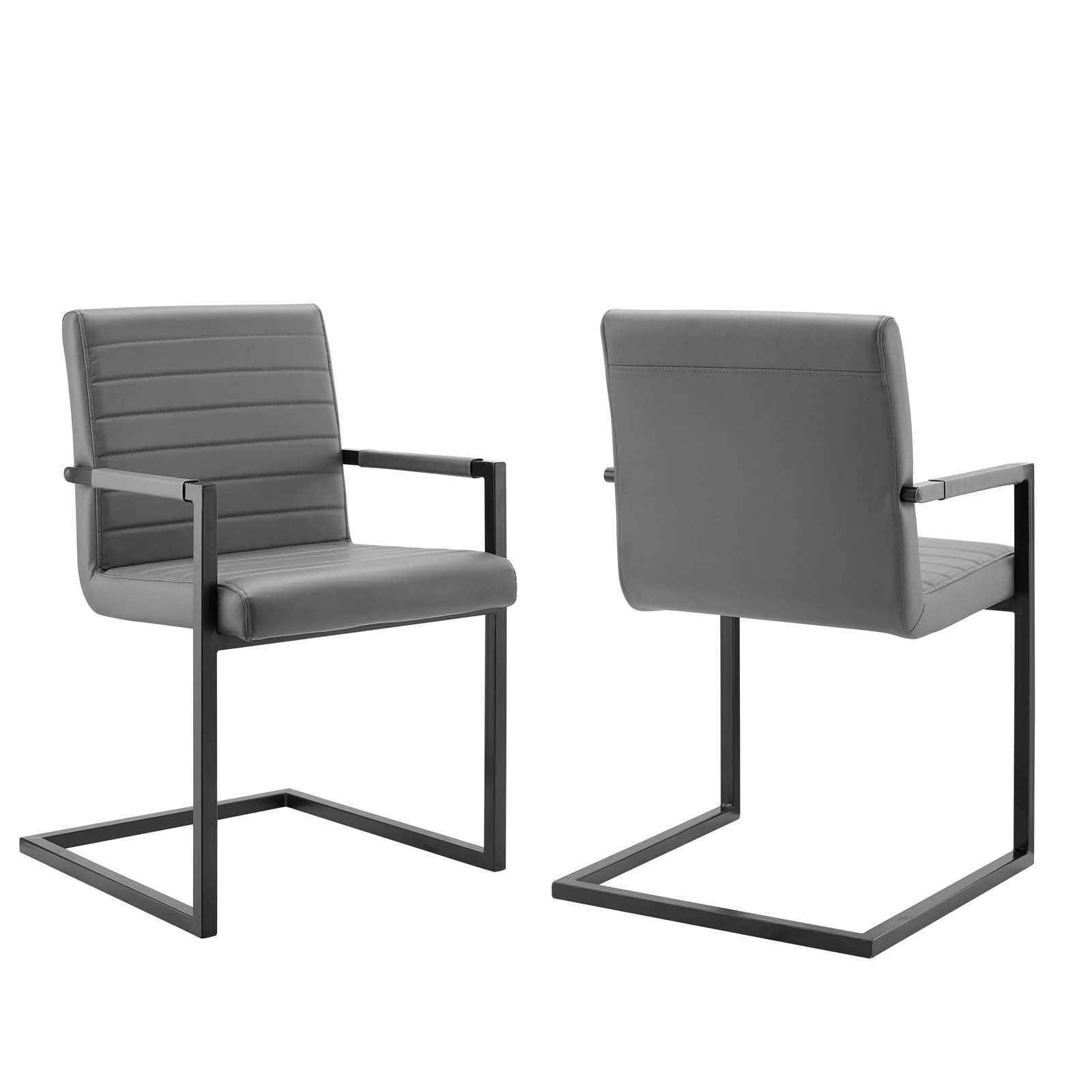 Savoy Vegan Leather Dining Chairs Set of 2 by Modway