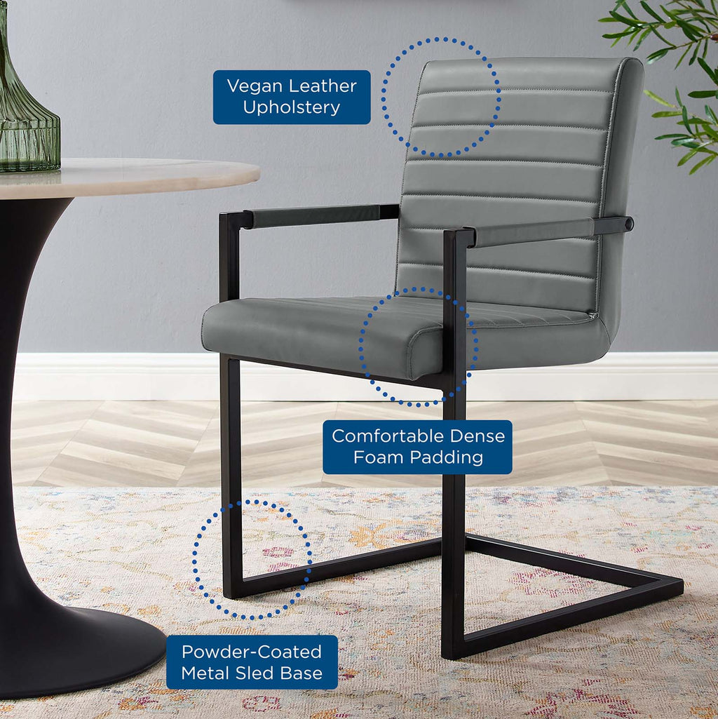 Savoy Vegan Leather Dining Chairs Set of 2 by Modway