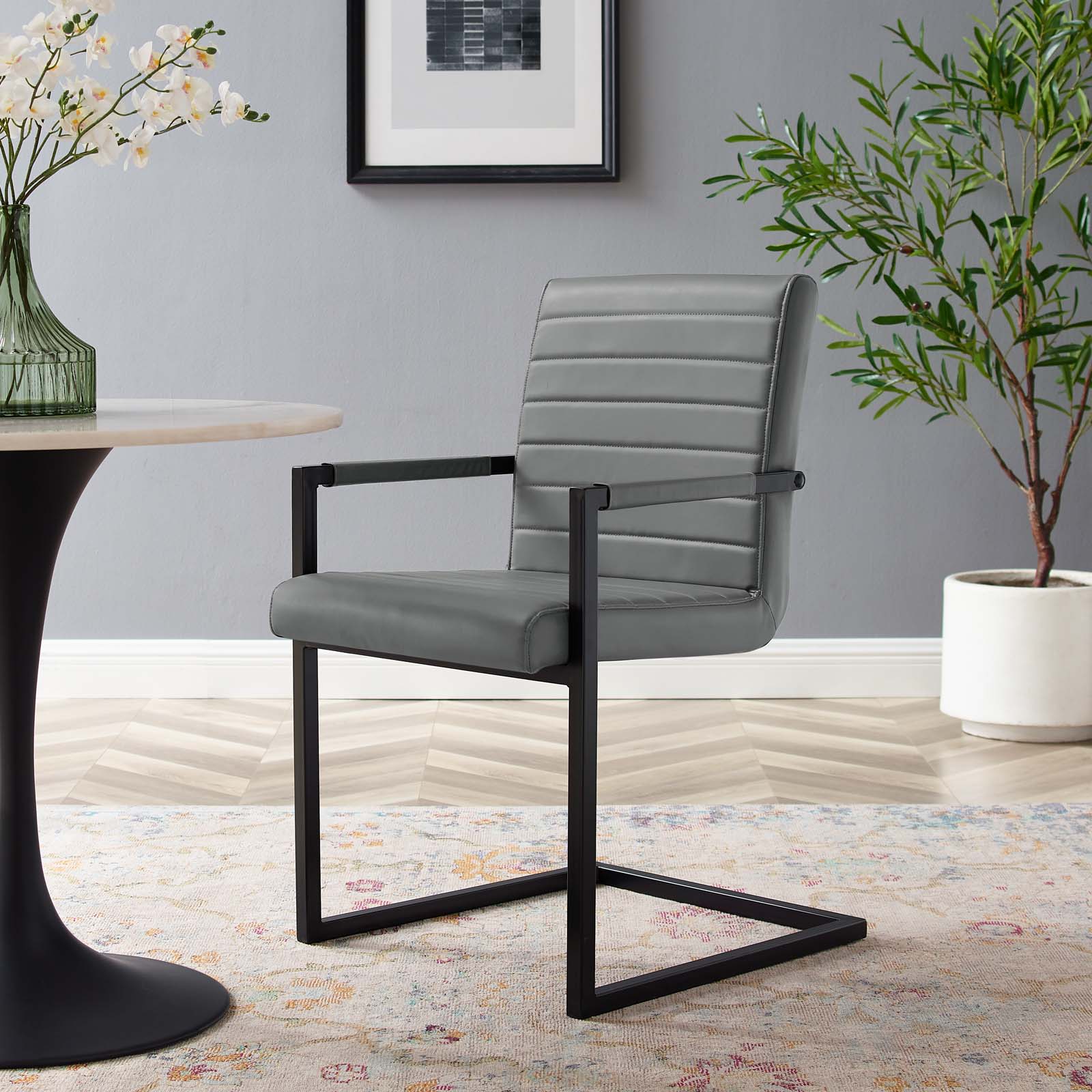 Savoy Vegan Leather Dining Chairs Set of 2 by Modway
