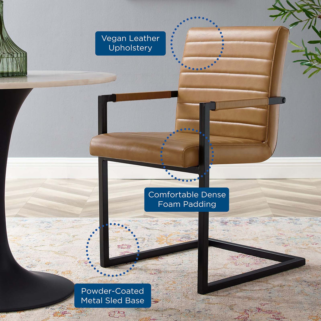 Savoy Vegan Leather Dining Chairs Set of 2 by Modway
