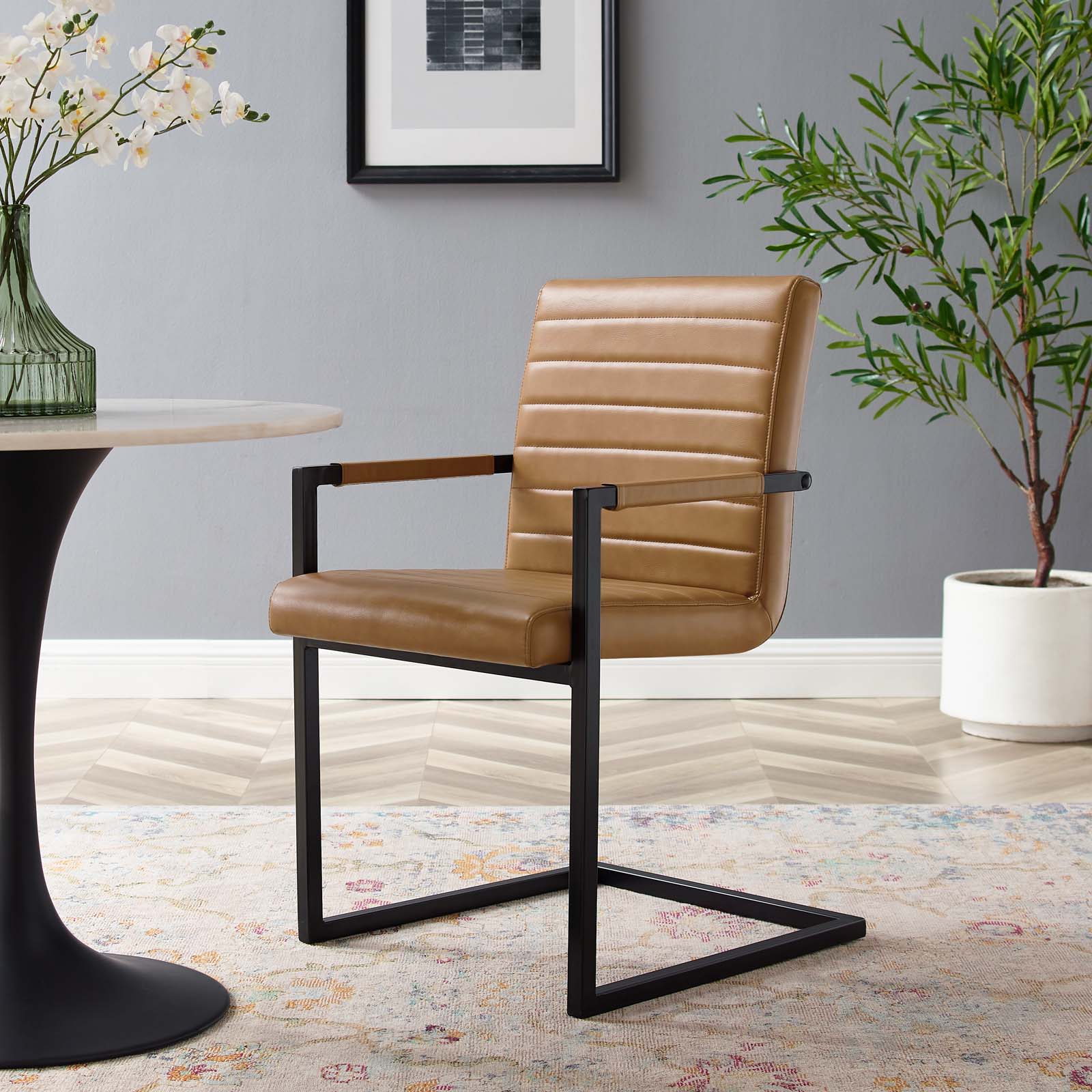 Savoy Vegan Leather Dining Chairs Set of 2 by Modway