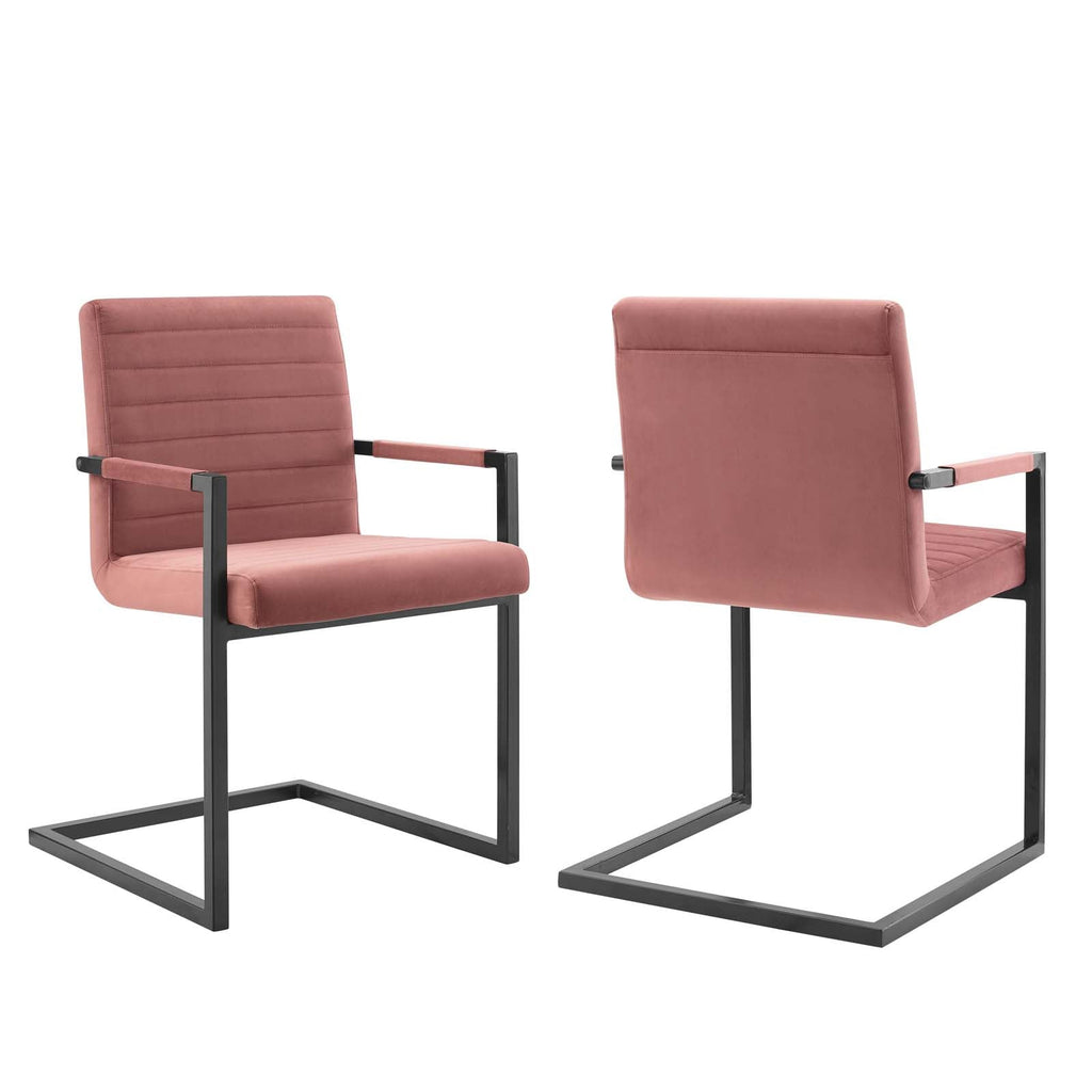 Savoy Performance Velvet Dining Chairs Set of 2 by Modway