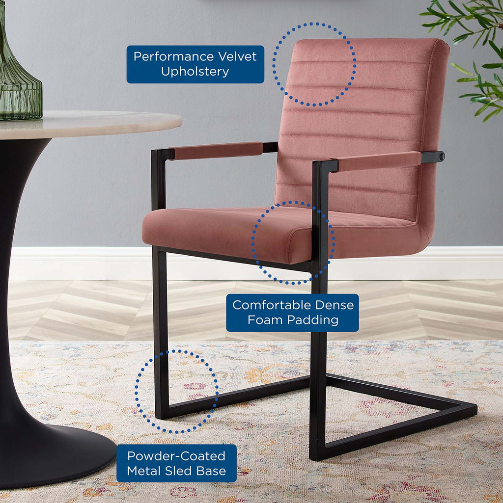 Savoy Performance Velvet Dining Chairs Set of 2 by Modway