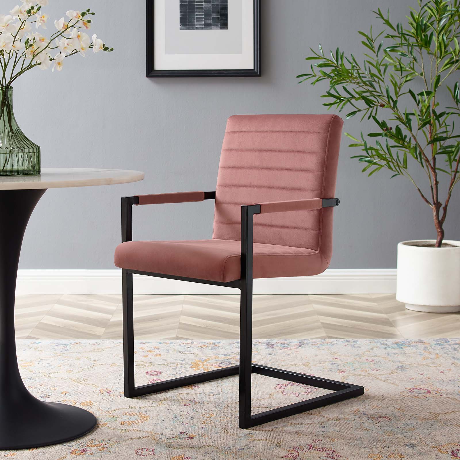 Savoy Performance Velvet Dining Chairs Set of 2 by Modway