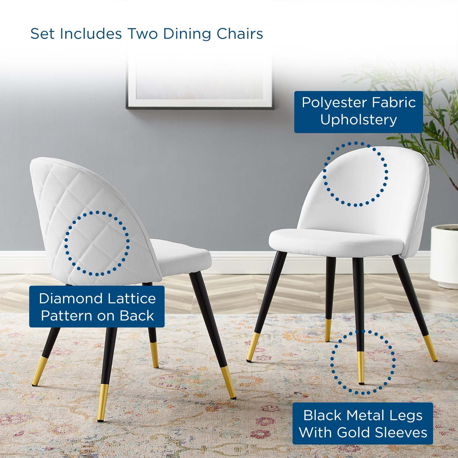 Cordial Dining Chairs Set of 2 by Modway