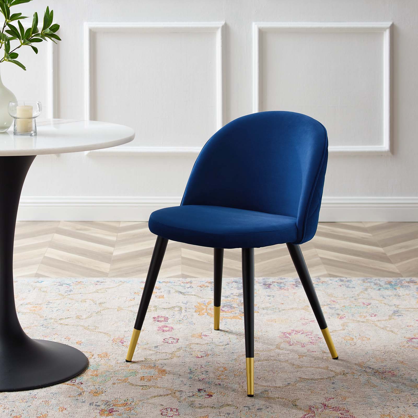 Cordial Performance Velvet Dining Chairs Set of 2 by Modway