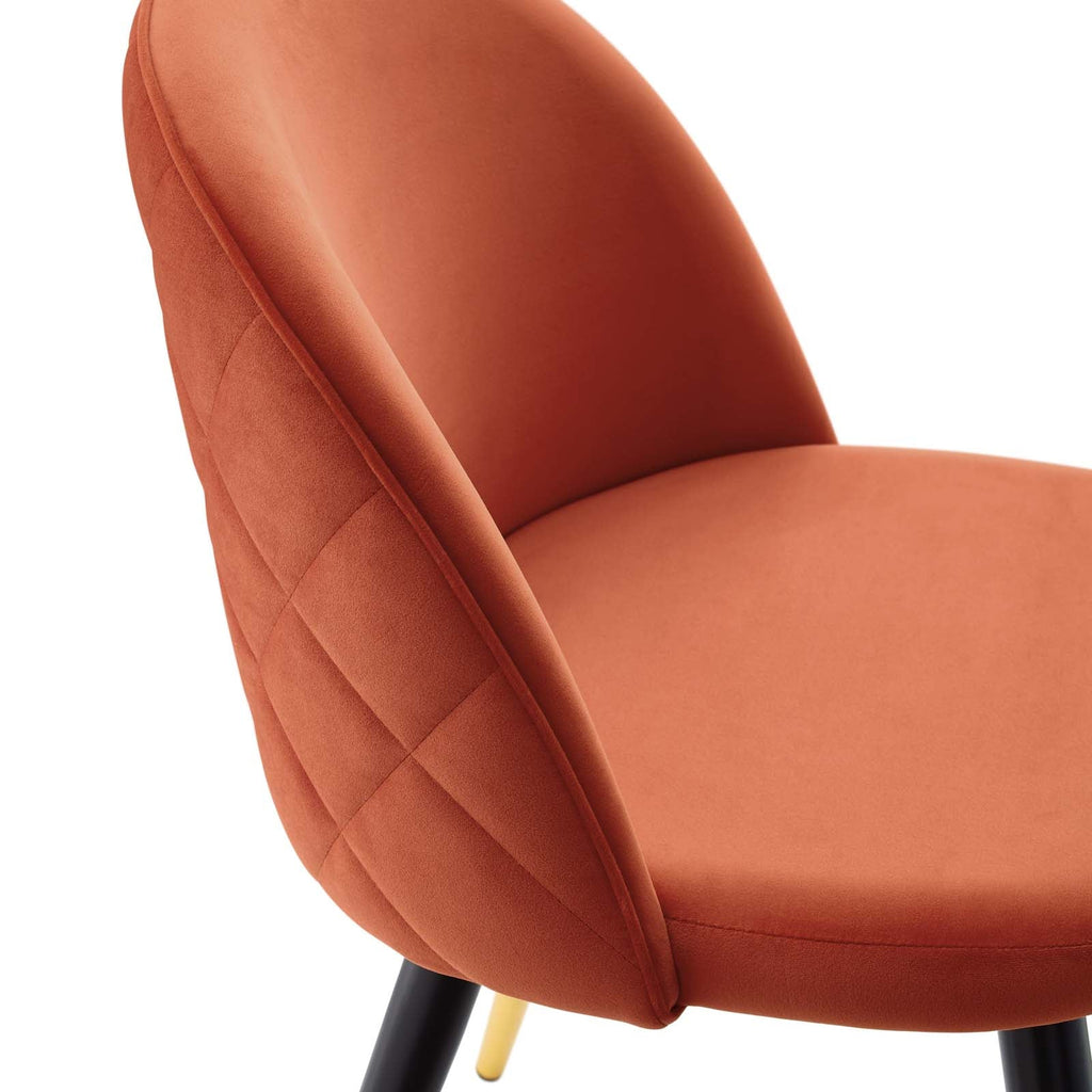 Cordial Performance Velvet Dining Chairs Set of 2 by Modway