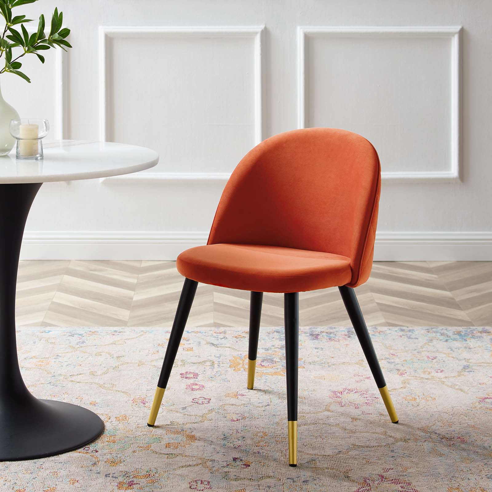 Cordial Performance Velvet Dining Chairs Set of 2 by Modway