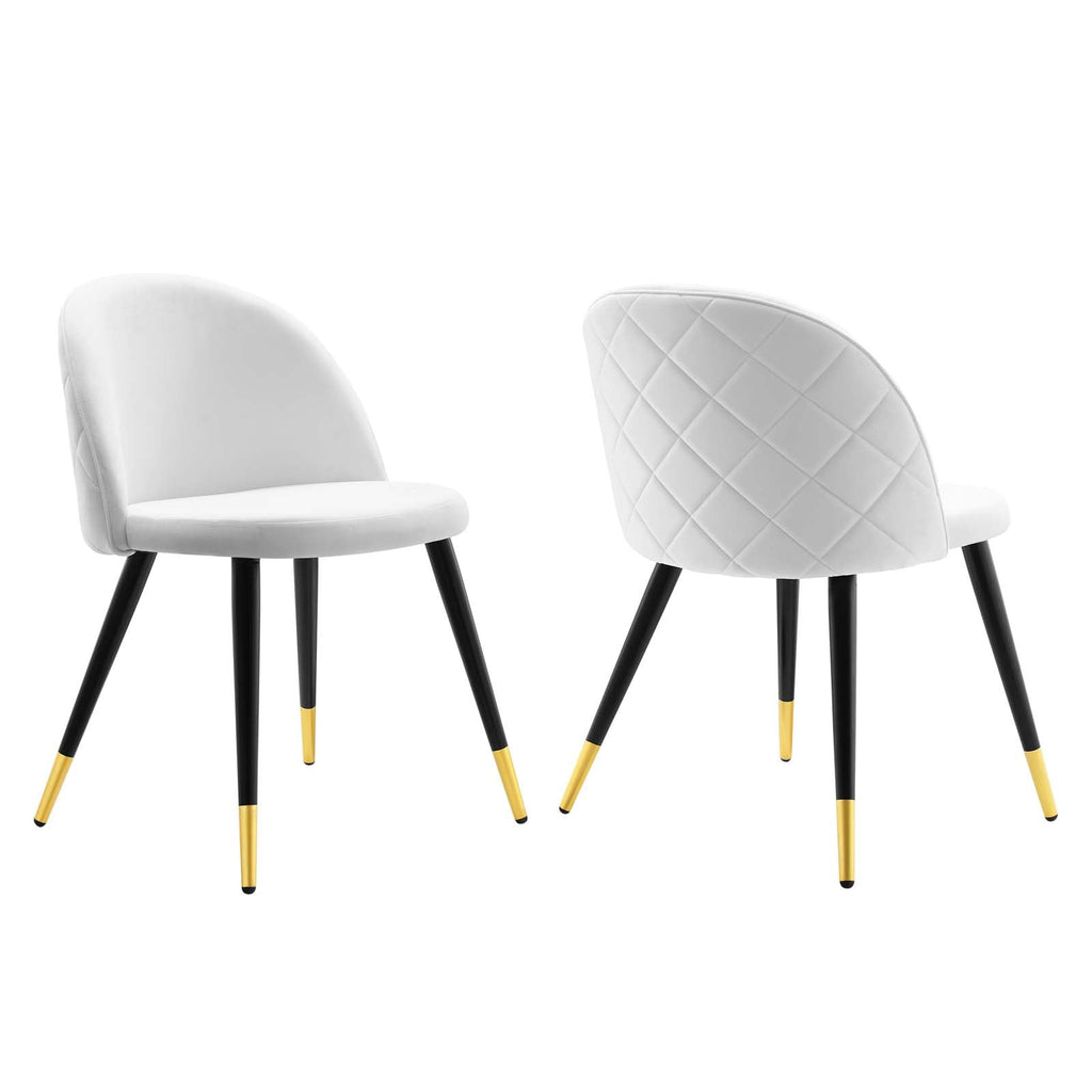 Cordial Performance Velvet Dining Chairs Set of 2 by Modway