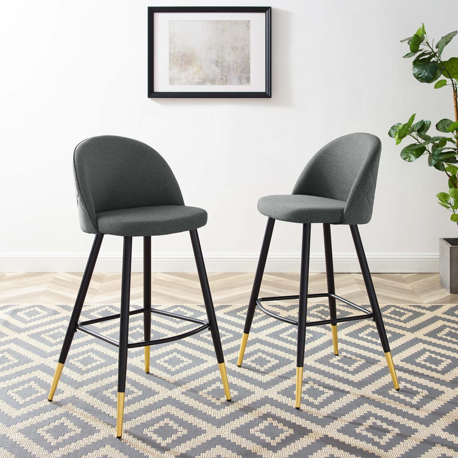 Cordial Fabric Bar Stools Set of 2 by Modway