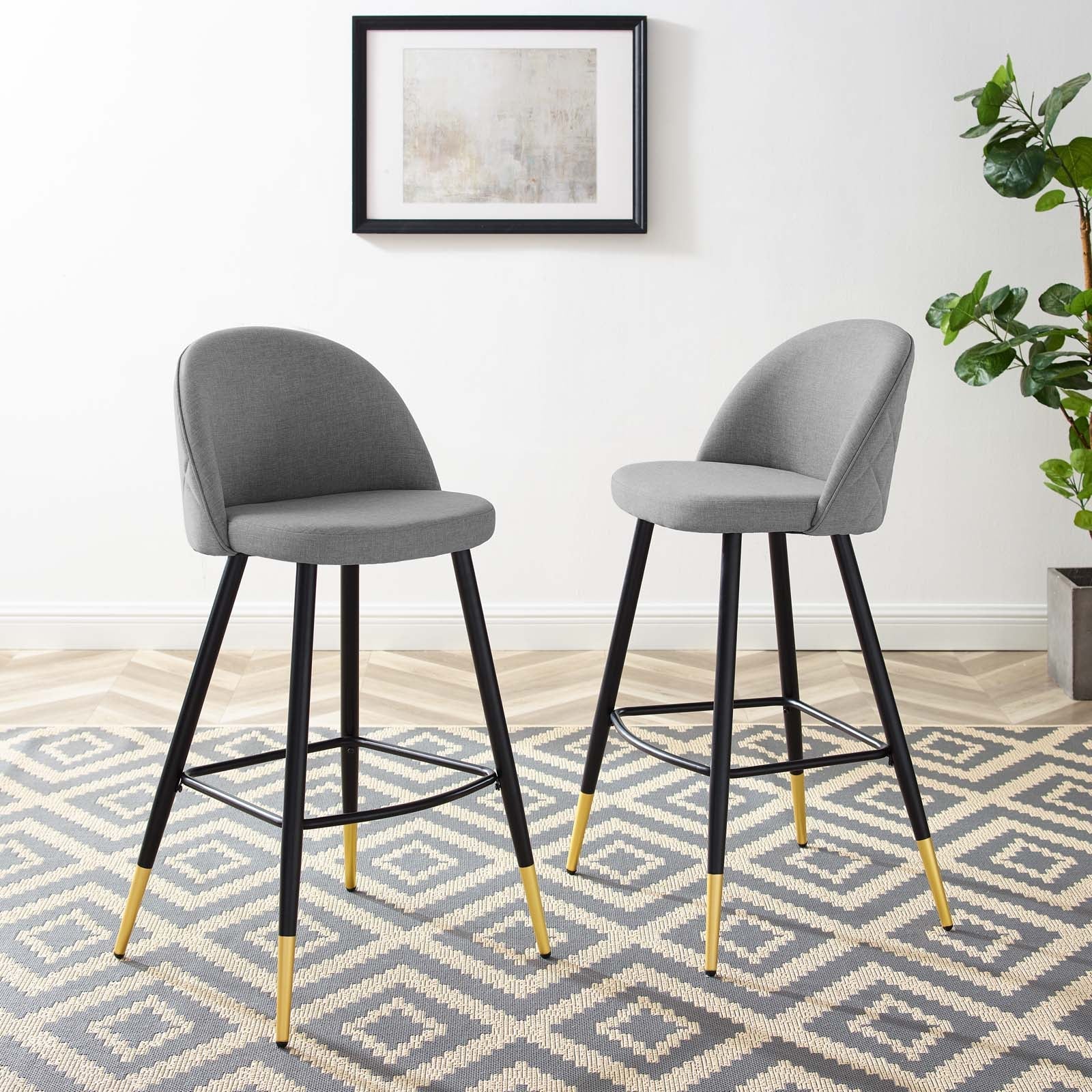 Cordial Fabric Bar Stools Set of 2 by Modway