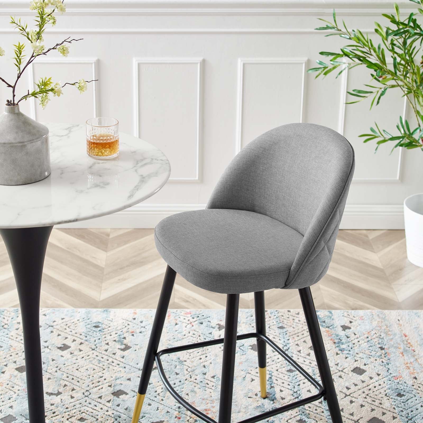 Cordial Fabric Bar Stools Set of 2 by Modway