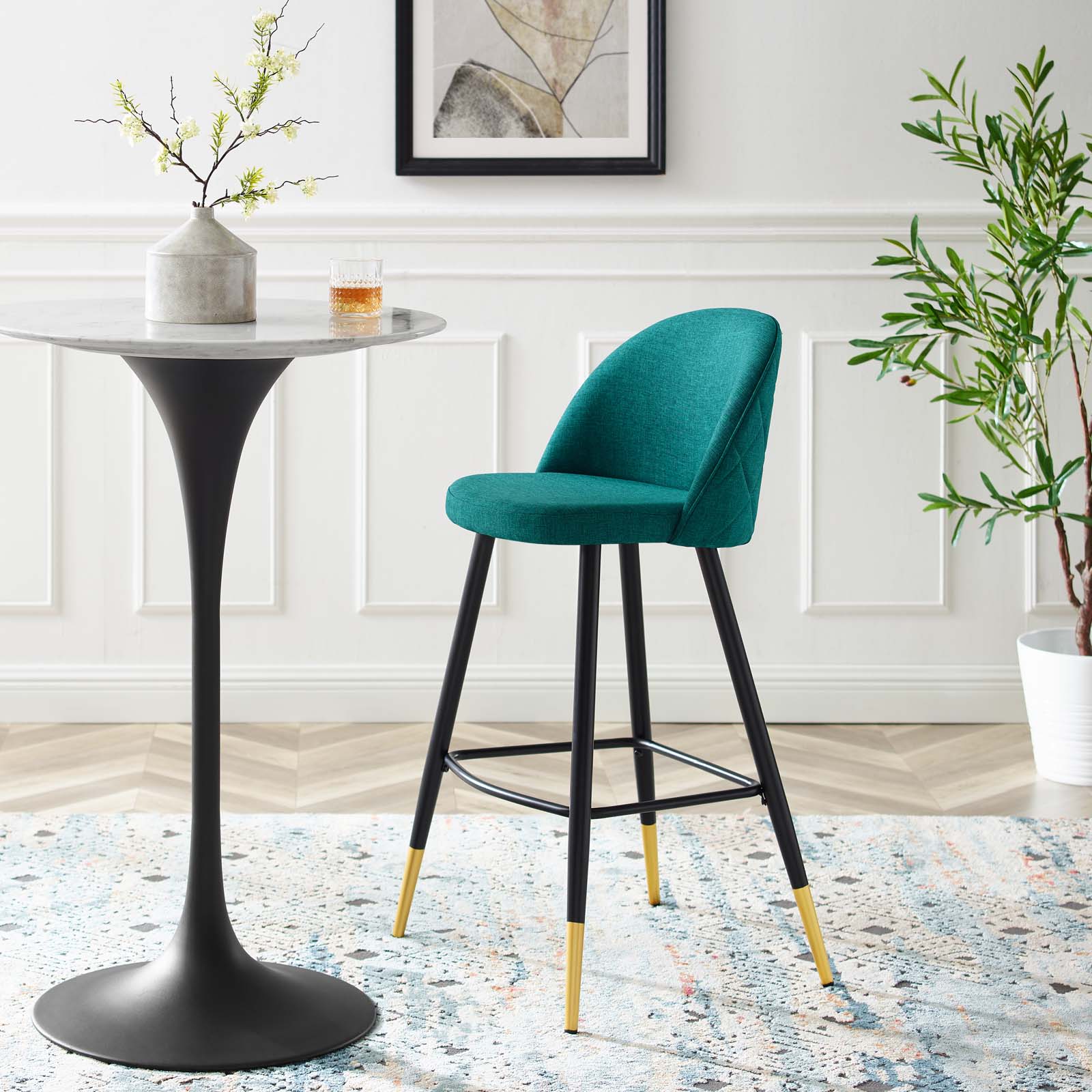 Cordial Fabric Bar Stools Set of 2 by Modway