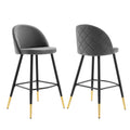 Cordial Performance Velvet Bar Stools Set of 2 by Modway