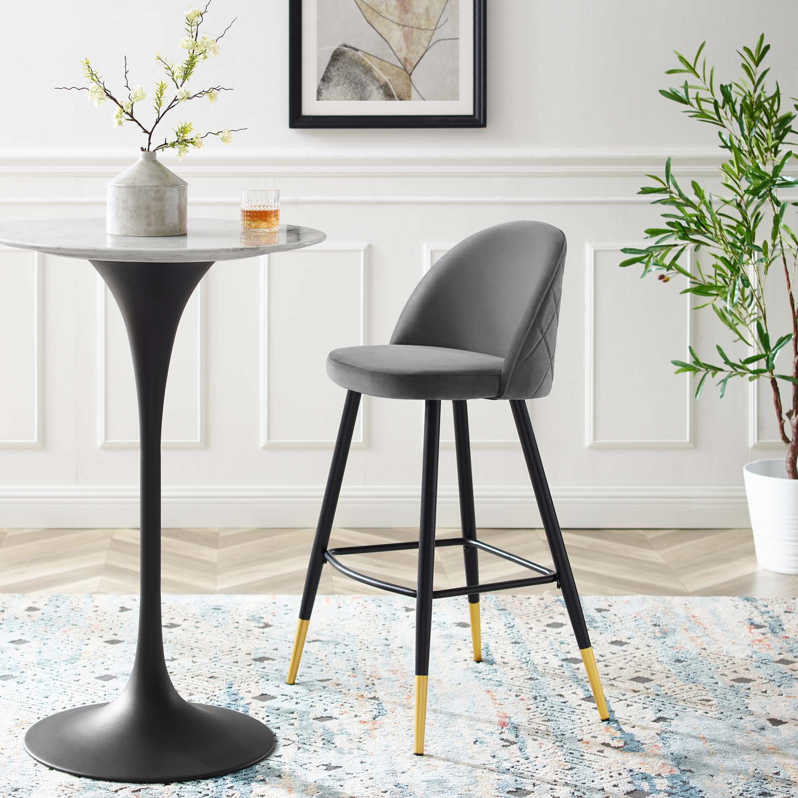 Cordial Performance Velvet Bar Stools Set of 2 by Modway