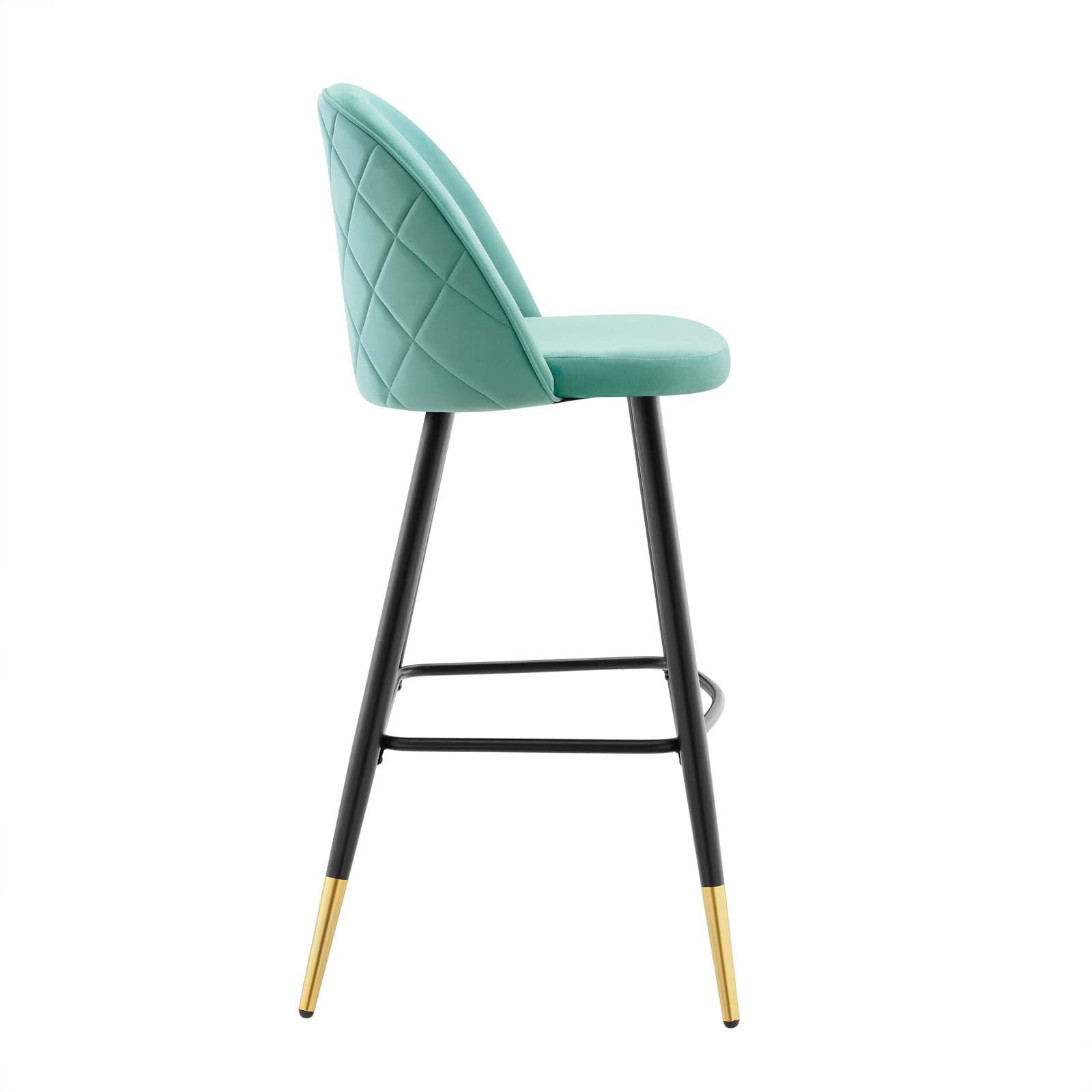Cordial Performance Velvet Bar Stools Set of 2 by Modway