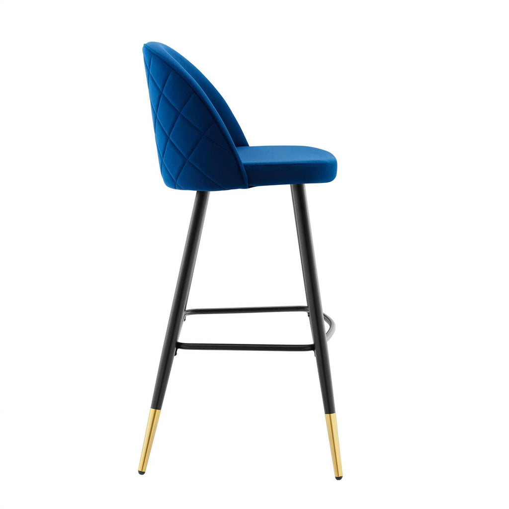 Cordial Performance Velvet Bar Stools Set of 2 by Modway